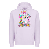 Lilac my 1 st birthday with little cute unicorn Premium Hoodie - NancyCooperArtShop