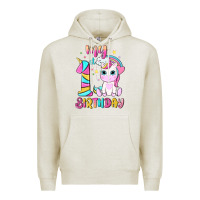 Oatmeal Heather my 1 st birthday with little cute unicorn Premium Hoodie - NancyCooperArtShop