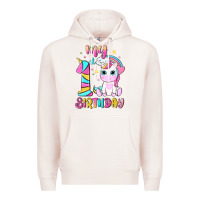 Pale Pink my 1 st birthday with little cute unicorn Premium Hoodie - NancyCooperArtShop