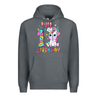 Rock my 1 st birthday with little cute unicorn Premium Hoodie - NancyCooperArtShop