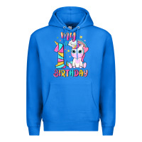 True Royal my 1 st birthday with little cute unicorn Premium Hoodie - NancyCooperArtShop