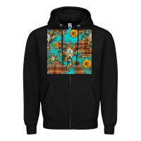 Black bull skull cross seamless pattern Zipper Hoodie - HRA Design Shop