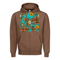 Chestnut bull skull cross seamless pattern Zipper Hoodie - HRA Design Shop