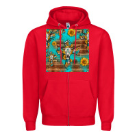 Red bull skull cross seamless pattern Zipper Hoodie - HRA Design Shop