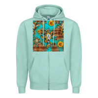 Seafoam bull skull cross seamless pattern Zipper Hoodie - HRA Design Shop