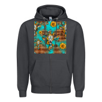 Smoke bull skull cross seamless pattern Zipper Hoodie - HRA Design Shop