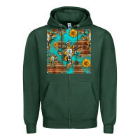 Sports Green bull skull cross seamless pattern Zipper Hoodie - HRA Design Shop