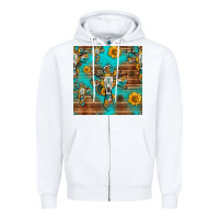 White bull skull cross seamless pattern Zipper Hoodie - HRA Design Shop
