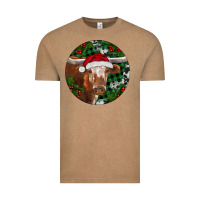 Vintage Coffee Longhorn Cow Christmas Vintage Tee - RanaPortraitStore