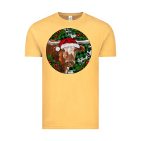 Vintage Mustard Longhorn Cow Christmas Vintage Tee - RanaPortraitStore