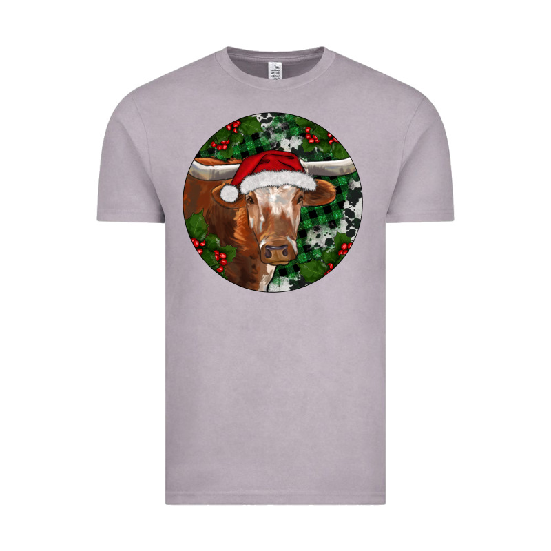 Longhorn Cow Christmas Vintage Tee by RanaPortraitStore | Teevron