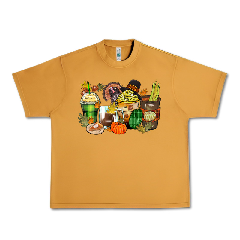 Thanksgiving Coffee Cups Urban Heavy Tee by Zillion Design Studio | Teevron