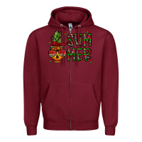 Burgundy summer vibes Zipper Hoodie - CowhideDigitalArt