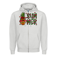 Dove Grey summer vibes Zipper Hoodie - CowhideDigitalArt