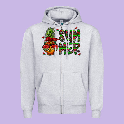 Summer Vibes Zipper Hoodie Designed By Cowhidedigitalart