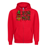 Red summer vibes Zipper Hoodie - CowhideDigitalArt