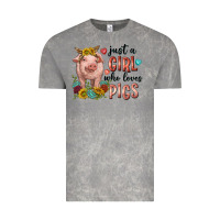 Cloud Rock western just girl who loves pigs Vintage Tee - texasbilliewilder
