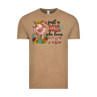 Vintage Coffee western just girl who loves pigs Vintage Tee - texasbilliewilder