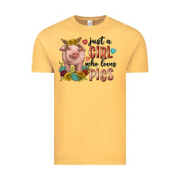Vintage Mustard western just girl who loves pigs Vintage Tee - texasbilliewilder