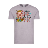 Western Just Girl Who Loves Pigs Vintage Tee | Teevron
