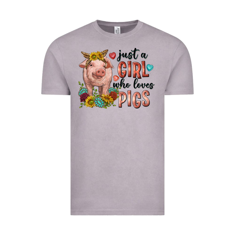 Western Just Girl Who Loves Pigs Vintage Tee by texasbilliewilder | Teevron