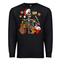 Black christmas skeleton coffee Premium Sweatshirt - Jasminsmagicworld