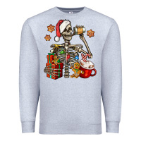 Heather Grey christmas skeleton coffee Premium Sweatshirt - Jasminsmagicworld