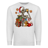 Oatmeal Heather christmas skeleton coffee Premium Sweatshirt - Jasminsmagicworld
