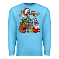 Ocean Blue christmas skeleton coffee Premium Sweatshirt - Jasminsmagicworld