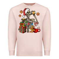 Pale Pink christmas skeleton coffee Premium Sweatshirt - Jasminsmagicworld