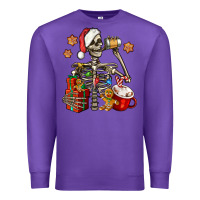 Purple christmas skeleton coffee Premium Sweatshirt - Jasminsmagicworld