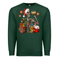 Sports Green christmas skeleton coffee Premium Sweatshirt - Jasminsmagicworld