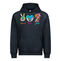 Navy Peace Love Easter Jesus Urban Hoodie - BundleAndBundleShop