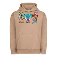Pigment Burro Peace Love Easter Jesus Urban Hoodie - BundleAndBundleShop
