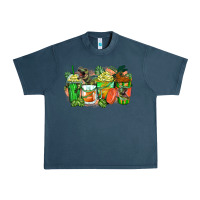 Midnight Navy t rex coffee cups Urban Heavy Tee - Zillion Design Studio