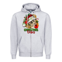 Christmas Vibes Human Skull Zipper Hoodie | Teevron