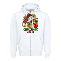 White Christmas Vibes Human Skull Zipper Hoodie - FaDigitalArtStudio