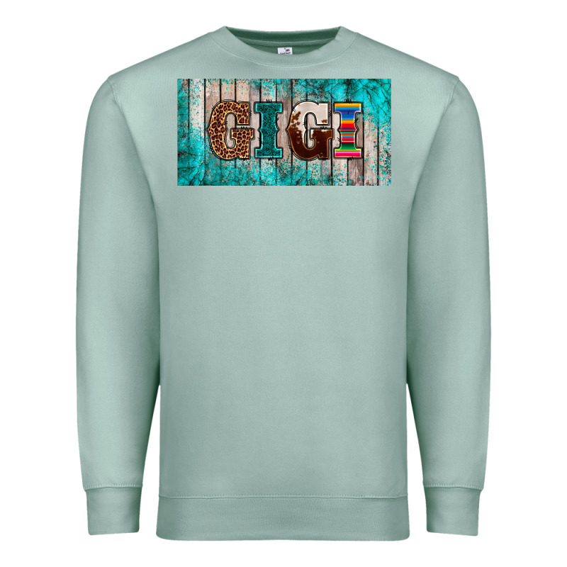 Western Turquoise Gigi License Plate Premium Sweatshirt by BarkalooDesign | Teevron