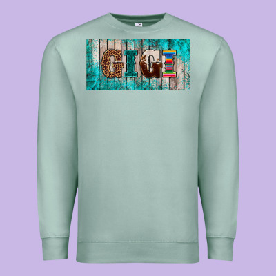 Western Turquoise Gigi License Plate Premium Sweatshirt Designed By Barkaloodesign