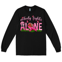 Black Football Nobody Fights Alone Long Sleeve Tee - texasbilliewilder
