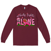 Burgundy Football Nobody Fights Alone Long Sleeve Tee - texasbilliewilder