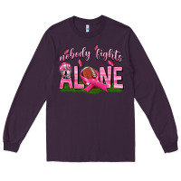 Plum Football Nobody Fights Alone Long Sleeve Tee - texasbilliewilder