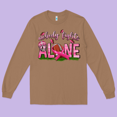 Football Nobody Fights Alone Long Sleeve Tee Designed By Texasbilliewilder