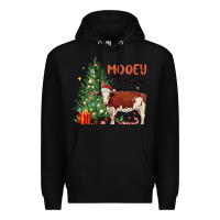Black mooey christmas Premium Hoodie - MaliasSmallBusiness