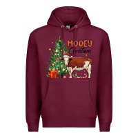 Burgundy mooey christmas Premium Hoodie - MaliasSmallBusiness