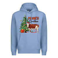 Colony Blue mooey christmas Premium Hoodie - MaliasSmallBusiness