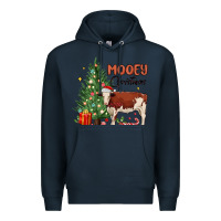 Navy mooey christmas Premium Hoodie - MaliasSmallBusiness