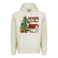 Oatmeal Heather mooey christmas Premium Hoodie - MaliasSmallBusiness