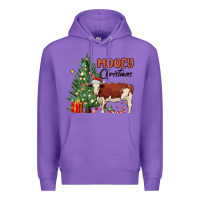 Purple mooey christmas Premium Hoodie - MaliasSmallBusiness
