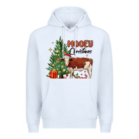 White mooey christmas Premium Hoodie - MaliasSmallBusiness